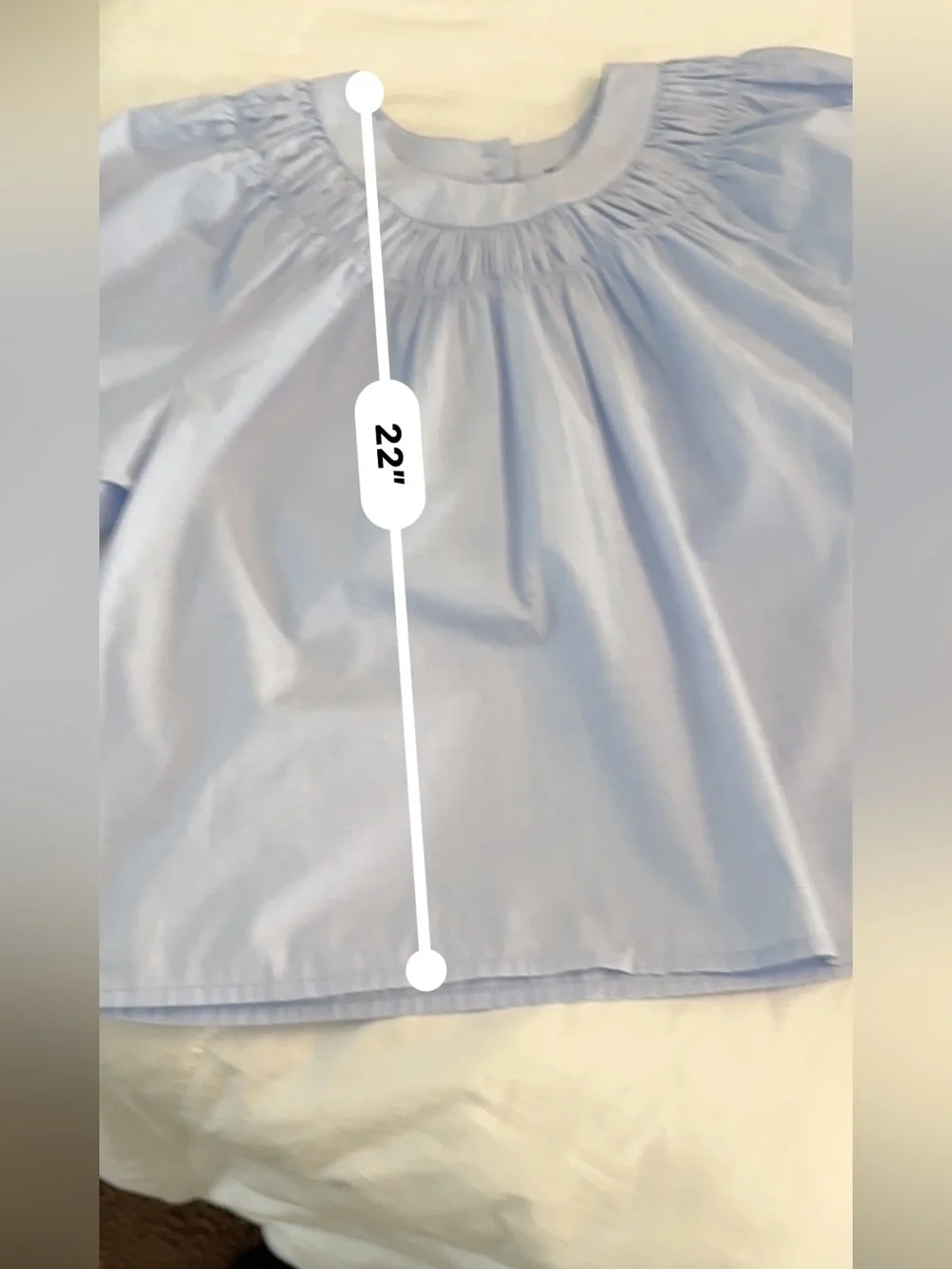 J. Crew Light Blue Smock-neck puff-sleeve top in cotton poplin- Small- like new!